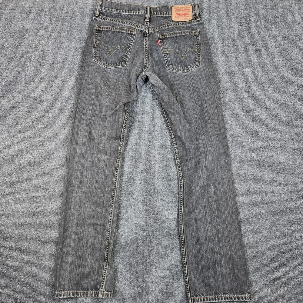 Levis 514 Jeans Men's 32x34 Slim Straight Black Faded Denim Cotton Vintage Y2K